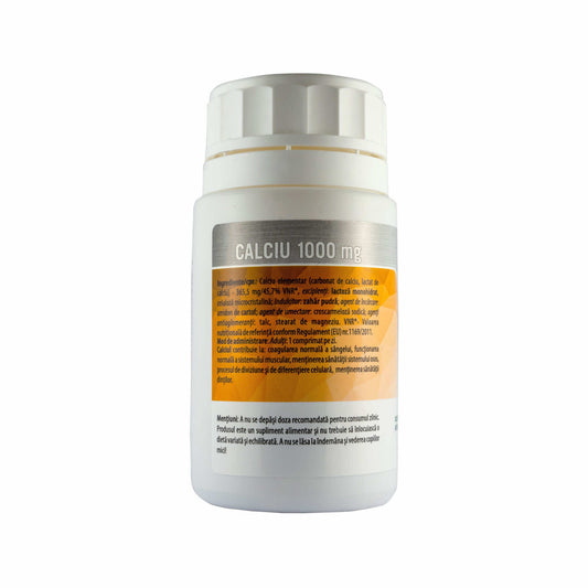 Calciu 1000 mg - Întărirea oaselor și dinților, 60 Comprimate