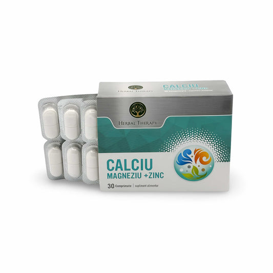 Calciu + Magneziu + Zinc - Menține echilibrul mineral al organismului, 30 Comprimate