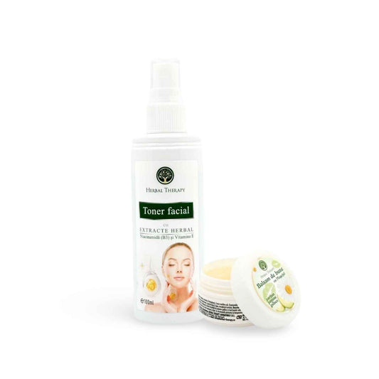 Pachet Toner facial si Balsam de buze cu musetel