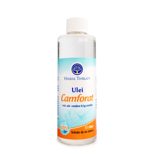 Ulei Camforat - Calmează și relaxează durerea musculară, 200 ml