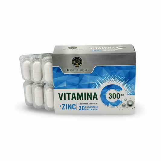 Vitamina C 300 mg + Zinc - Ameliorarea simptomelor răcelii, 30 comprimate