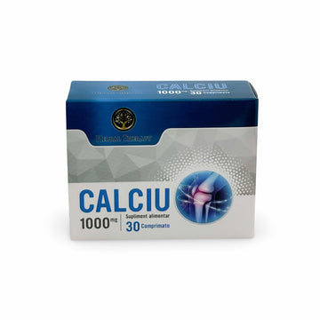 Calciu 1000 mg - Susține sănătatea oaselor și dinților, 30 Comprimate