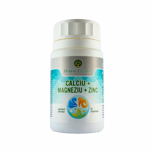 Calciu + Magneziu + Zinc - Menține echilibrul mineral al organismului, 60 comprimate