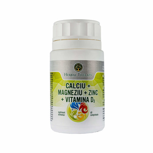 Calciu + Magneziu + Zinc + Vitamina D3 - Prevenirea oboselii și îmbunătățirea energiei, 60 comprimate