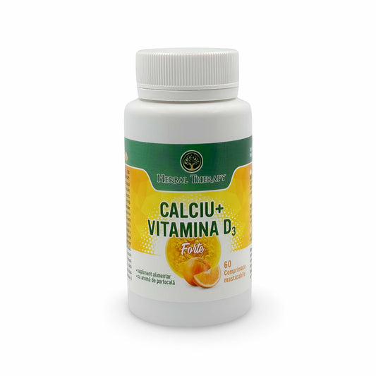 Calciu + Vitamina D3 Forte - Întărirea oaselor și dinților și Prevenirea osteoporozei, 60 Comprimate