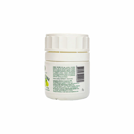 Ginkgo Biloba 80 mg - Susține memoria și concentrarea, 90 comprimate