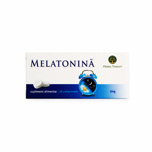 Melatonină 3 mg -  Îmbunătățirea calității somnului, 30 comprimate