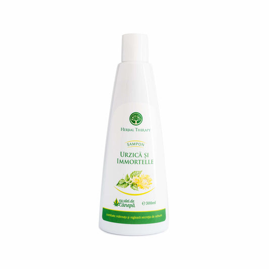 Oily Hair Shampoo, Anti-Dandruff - Nettle Extract, Immortelle and Hemp Oil, 300 ml