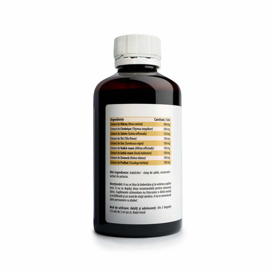 Imuno Tusin Cough and Cold Soothing Syrup - Linden, Thyme, Elderberry, 200 ml