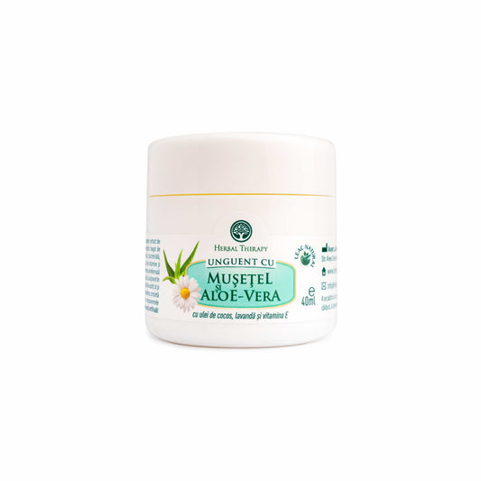 Unguent cu Aloe-Vera și Mușețel, Cocos, Lavandă, Vitamina E, 40 ml