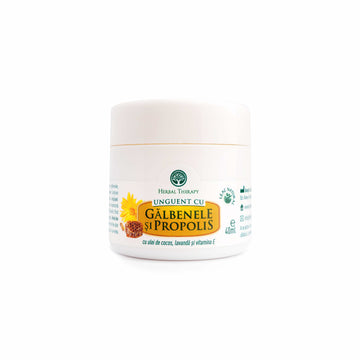 Unguent cu Gălbenele și Propolis, Ulei de Cocos, Lavandă și Vitamina E, 40 ml