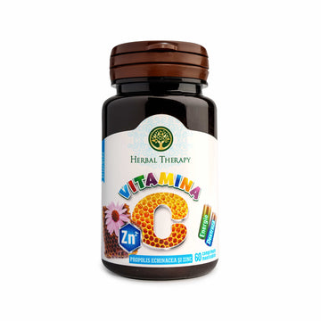 Vitamina C 100 mg, cu Propolis, Echinacea și Zinc - Ameliorarea simtomelor răcelii, 60 comprimate masticabile