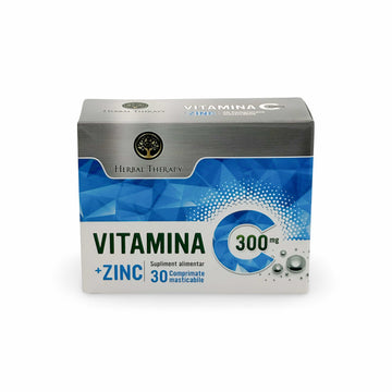 Vitamina C 300 mg + Zinc - Ameliorarea simptomelor răcelii, 30 comprimate