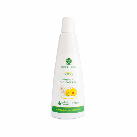 Șampon cu Extract de Gălbenele, Coada Șoricelului și Ulei de Cânepă, 300 ml